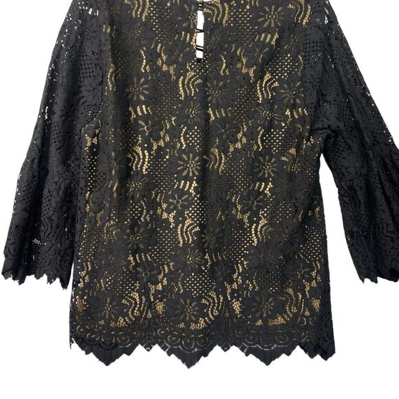 New Nwt Entro Long Sleeve Lace Top Black Size large - Picture 9 of 12